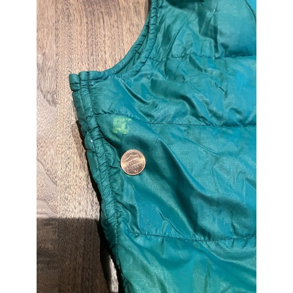Woolrich Vintage Vest Goose down Green Puffer Large Womens 1980s VTG - Picture 8 of 11